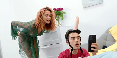 Veronica Leal rubs her wet pussy before fucking with stepbrother