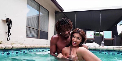 Astonishing Asian with a tiny ass takes COLOSSAL black cock