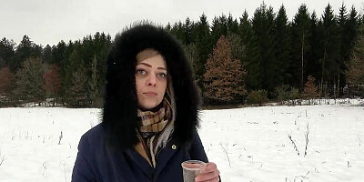 Approaching a German girl in the winter for a POV BJ