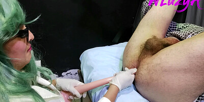 Doctor Performs Anal Exam Whith Long Dildo