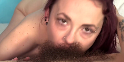 Sloppy Hairy Lesbian Pussy And Ass Licking