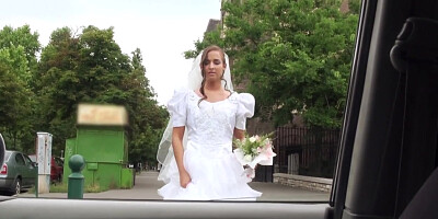 Stranded euro bride screwed outdoors