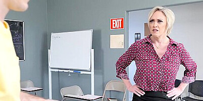 A Mature Teacher Rides A students 18+ Penis And Cums From The Buzz