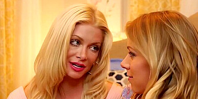 Katie Morgan And Bella Bends - Hot Neighbour Brings Sexy Blonde To Climax