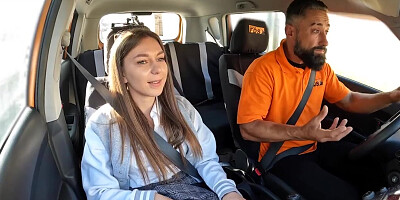 21yo driving student pussyfucked in car