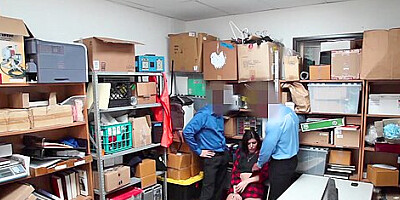 Teen 18+ Shoplifter Audrey Royal Fucked By Two Security Officers