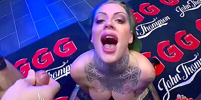 Busty Tattooed Babe Phoenix Madina Swallows Lots Of Sperm