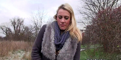 Blonde Slut Fucked For Money Outdoors
