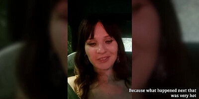 Jeny Smith gave a ride for a stranger and show it all. Got naked and tease in taxi