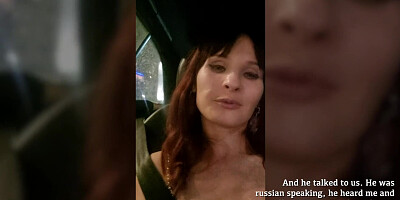 Jeny Smith gave a ride for a stranger and show it all. Got naked and tease in taxi