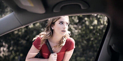 Excited teen rewards savior with hot sex in public