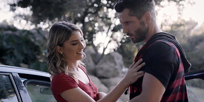 Excited teen rewards savior with hot sex in public