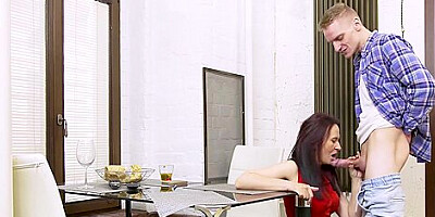 Brunette Gilf Pussy Drilled By Tattooed Student 18+ After Bj