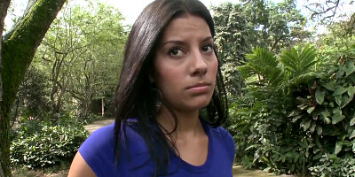 We meet Juliana - hot brunette with big natural boobs and long hair