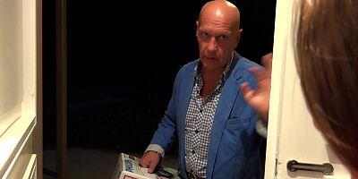 Home alone teeny lets in old stranger and fucks him