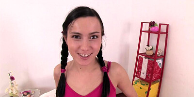 Cute blonde teen 18+ fucked and left with a vaginal creampie