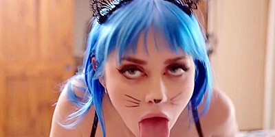 Dresses As A Sexy Lingerie Kitty To Fuck Her Stepbrother With Jewelz Blu