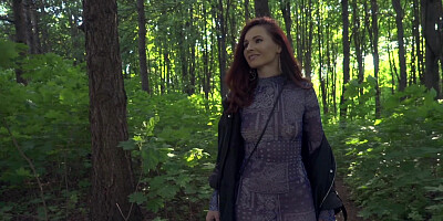 Jeny Smith. Long Summer Walk. Naked in forest