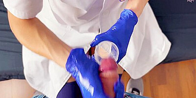 Pov Cfnm Handjob Only: Nurse With Surgical Gloves Is Helping A Hard To Cum Patient To Get A Sperm Sample For Analysis