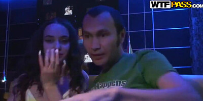 Russian teen 18+ bitch sucking a cock in the toilet