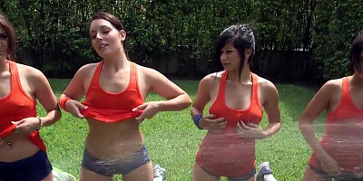 A bunch of horny girls are hazed at their college