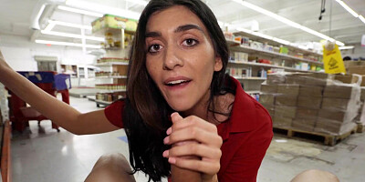 Sweet Latina teen fucks colleague from work in superb POV