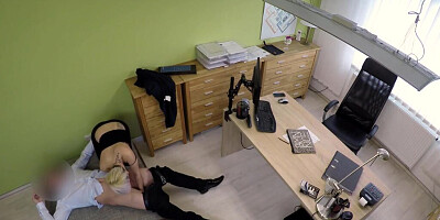 Blonde MILF is getting fucked by the bank officer