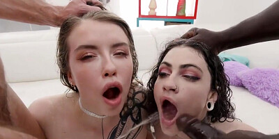 Eden Ivy And Lydia Black - Wet 5on2 Dap, Sluts Stretch Their Asses With Dap