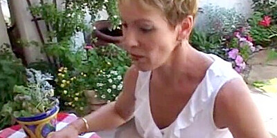 Mature Milf From Europe Takes The Flower Guys Fertilizer In The Mouth!