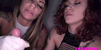 Double Masturbation With Lattes Gloves