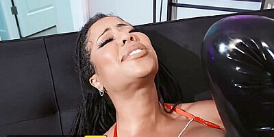 In Sexy Latex Loves Getting Fucked In The Ass While Plays With Her Big Dildo - Kira Noir