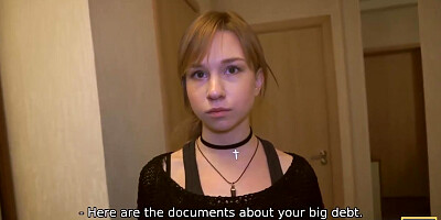 Debt4k. Alice Klay gets fucked by stranger because she took out a loan for iPhone