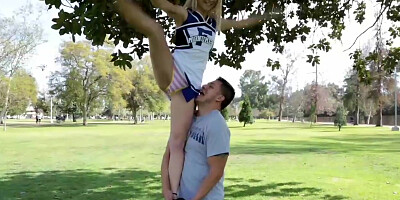 Fun times with flexible cheerleader
