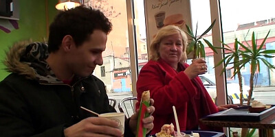 Younger Guy Picks Up Huge 80 Years Old Granny