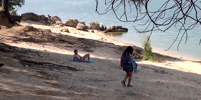 and nudist session with Alba and a stranger
