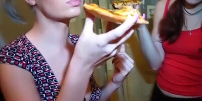 Pizza night turns into a real sex party