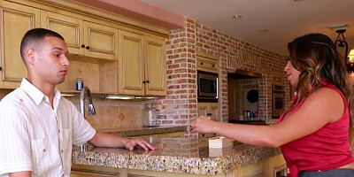 Scandalous MILF Julianna Vega gives her stepson some tips