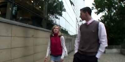 Cute schoolgirl in hard pickup fuck