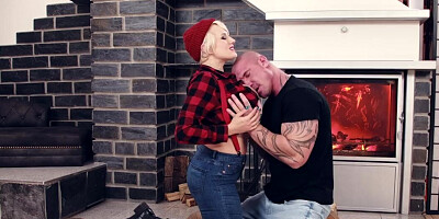 Lumberjack MILF is going to jack his dick and fuck too