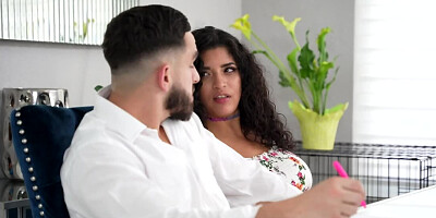 Peter Green can't resist Gabriela Lopez' breasts provoking sex