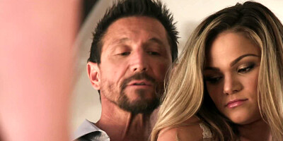 Glamorous blondie named Athena gets screwed by her husband