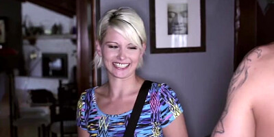 Blondie petite Dani Desire gets fucked by Richie in the bedroom