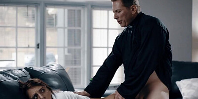 Lustful priest sticks cock into ass of the cute virgin