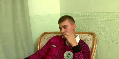 Eastern European couple are having rough sex on the sofa