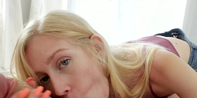 Perverted blonde surely knows how to suck a dick