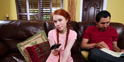 Ginger teenager facialized