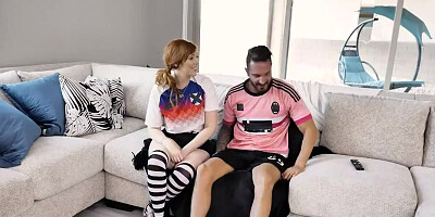 Redhead MILF gets anal creampie after intense fucking