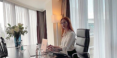 A Trapped Redhead Boss Gets Her Ass Fucked In The Office By Two French Black Guys!!!