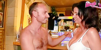 German Big Tits Prostitute Milf Seduces Punter Guy In The Brothel