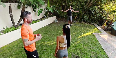 Petite Latina Katya Rodriguez Double Teamed By Fat Dicks